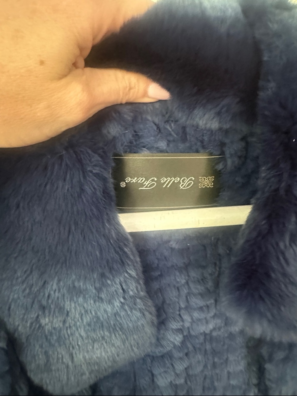 Belle Fare Navy Faux Fur Jacket - Women - Picture 2 of 11